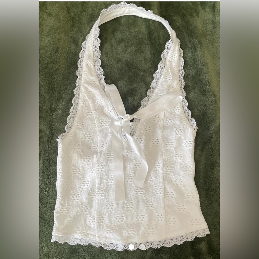 NWT UO Kimchi Blue White Lace Halter Top Small Urban Outfitters